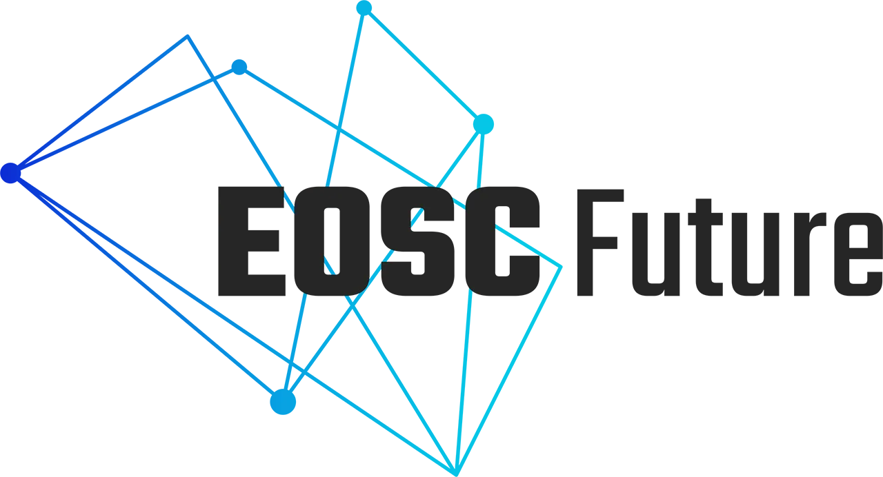 EOSC Future logo with blue lines intersection dots