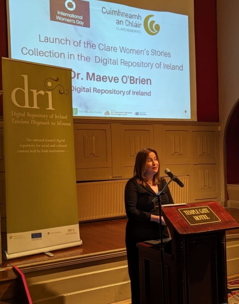 Dr Maeve O' Brien presenting at an event