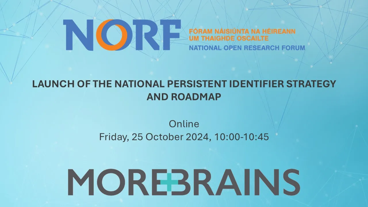 Graphic with details of the launch of the National Persistent Identifier Strategy and Roadmap.