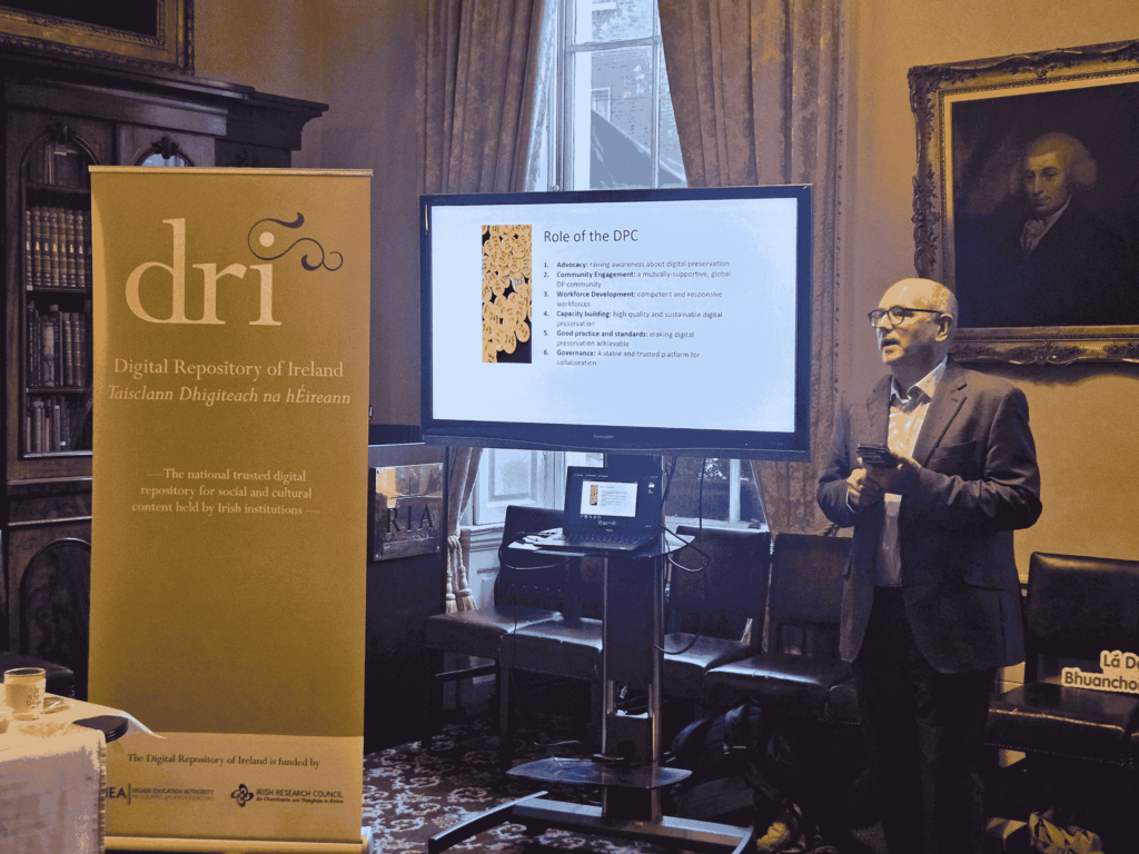 DRI Chair John McDonough addresses the attendees at the launch of the DRI Strategic Plan 